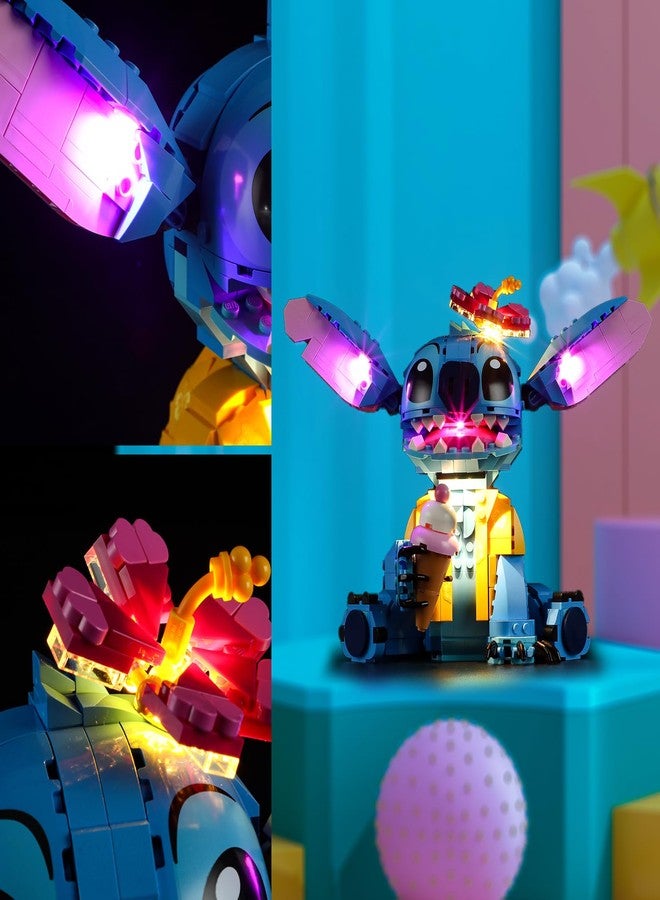 Vaodest مصباح LED من Vaodest لمجموعة Lego Stitch 43249، تصميم وتكوين متوافق مع نموذج Lilo and Stitch Lego (مصباح LED فقط، وليس مجموعة مكعبات البناء) - Image 5